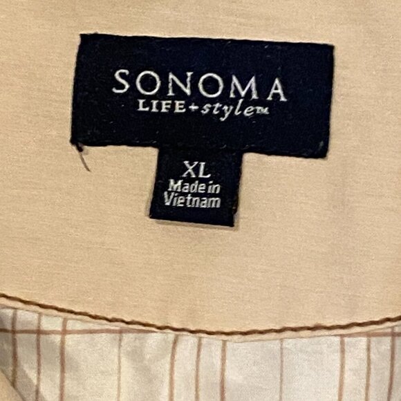 Sonoma Life + Style Spring Jacket Full Zip Nipped In Smock Waist XL Beige #328B - Picture 10 of 12